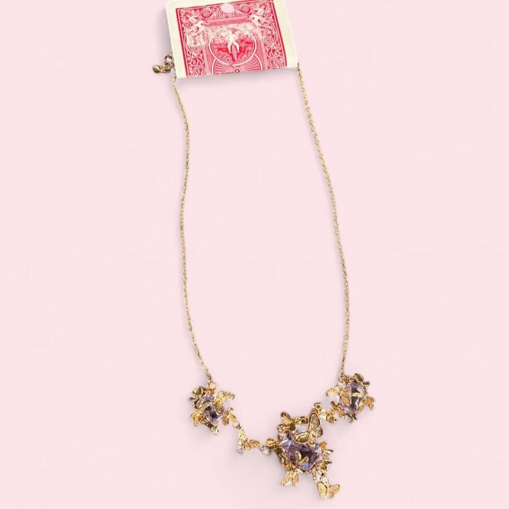 Whimsical Necklace Purple Gemstones And E 805